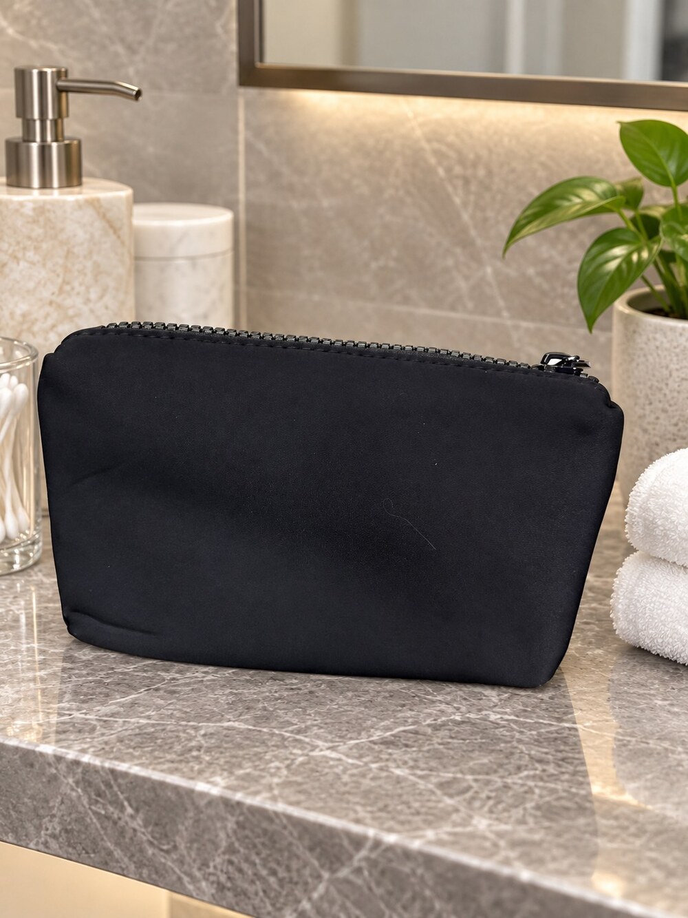 Chanel Black Zip Cosmetic Pouch | Small Beauty Organizer - Picture 3 of 6